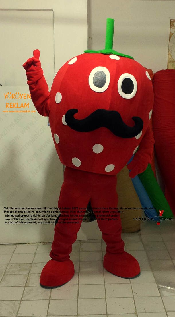 Çilek Maskot Kostümü maskot kostümü