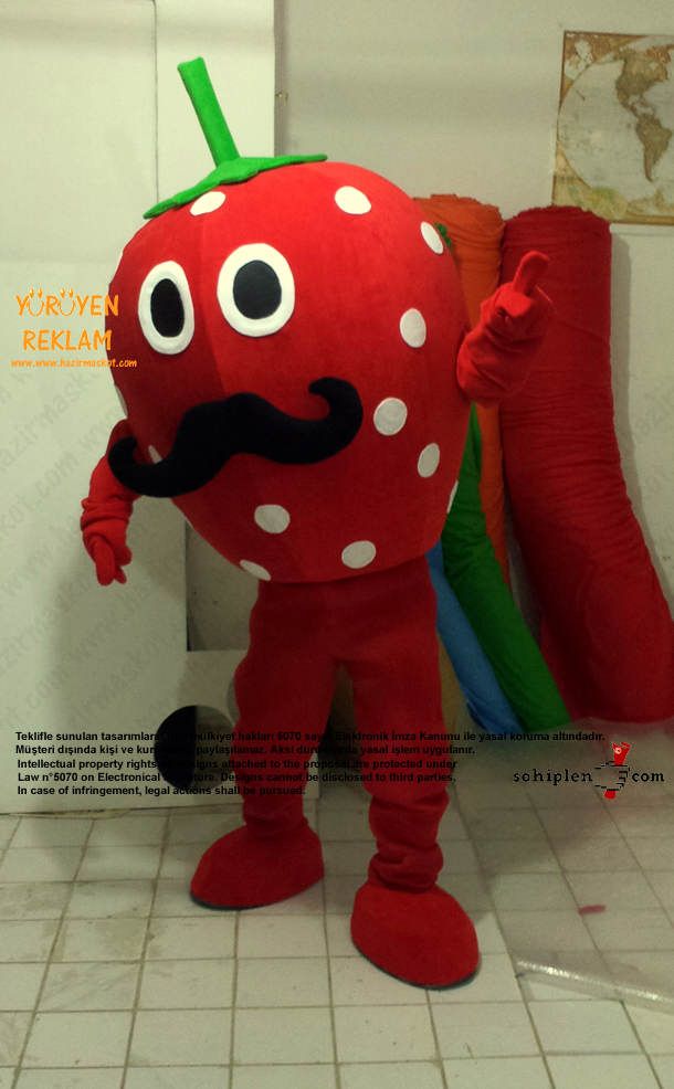 Çilek Maskot Kostümü maskot kostümü