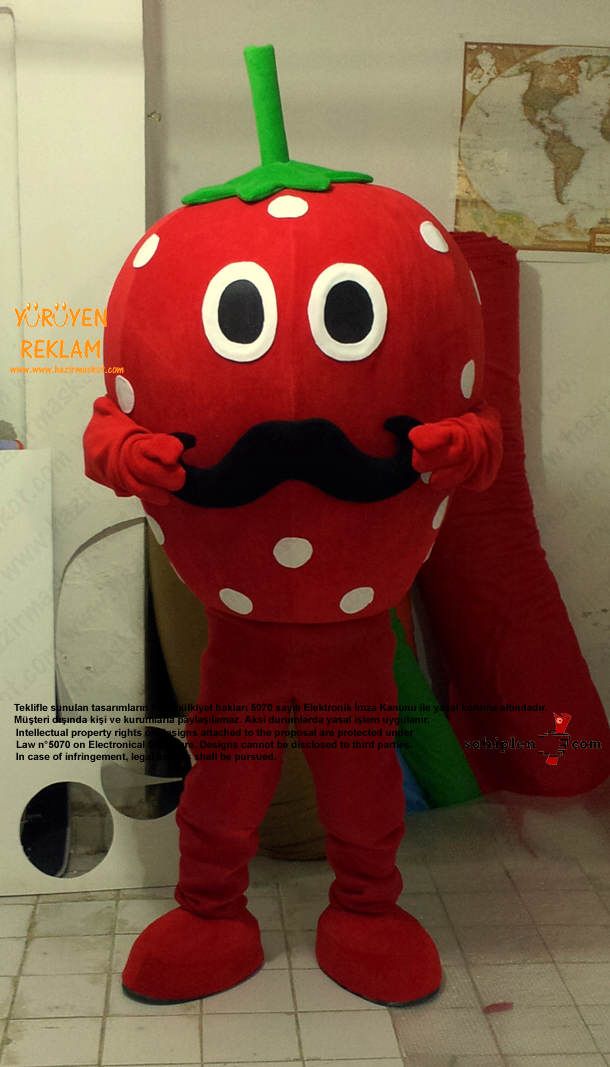 Çilek Maskot Kostümü maskot kostümü