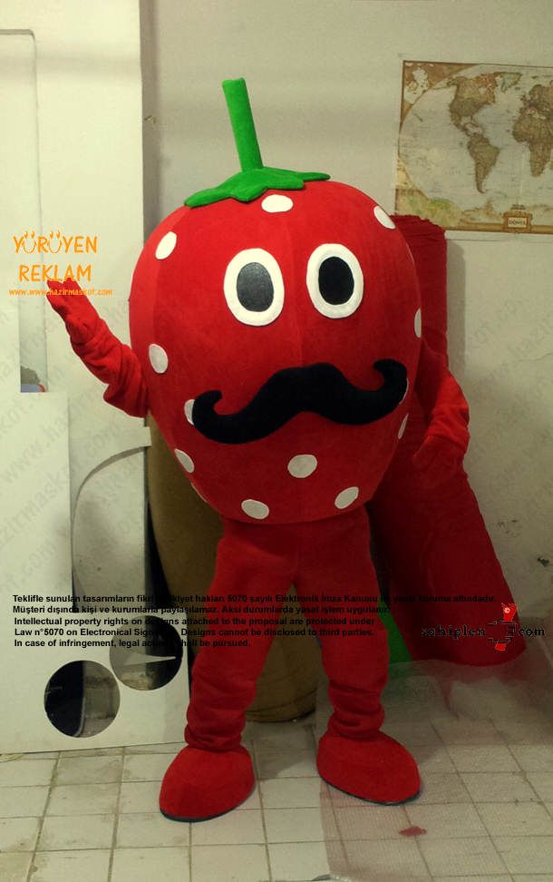 Çilek Maskot Kostümü maskot kostümü