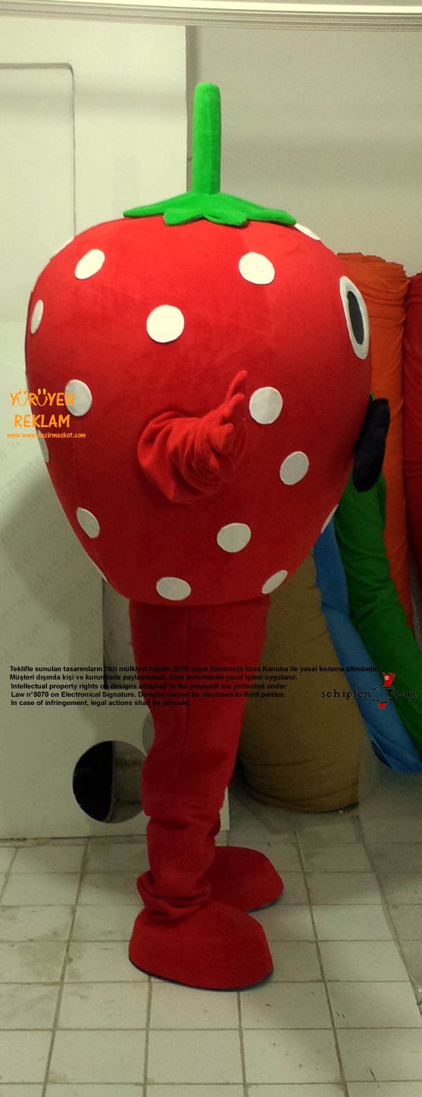 Çilek Maskot Kostümü maskot kostümü