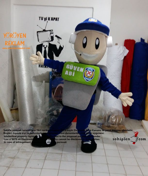 Polis Maskot / Güven Abi / Kanka Polis / Kırşehir Emniyet Müdürlüğü maskot kostümü