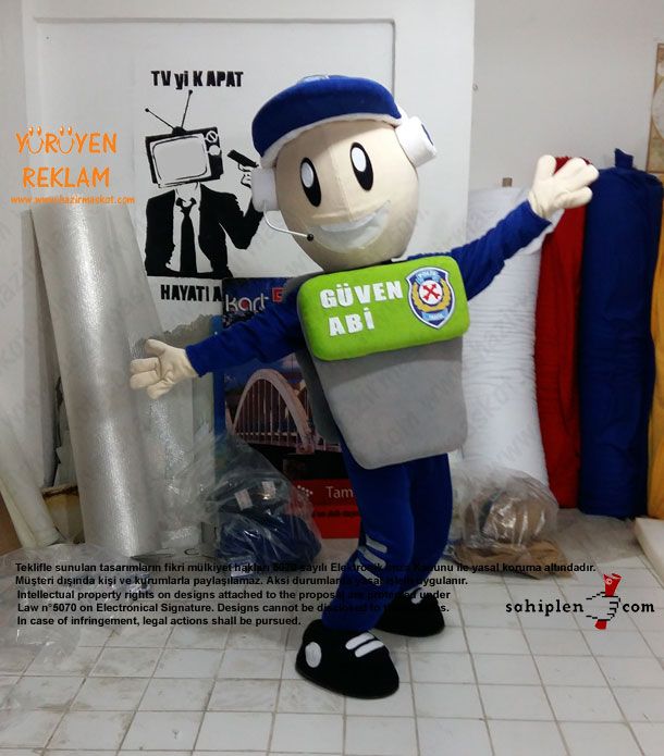 Polis Maskot / Güven Abi / Kanka Polis / Kırşehir Emniyet Müdürlüğü maskot kostümü