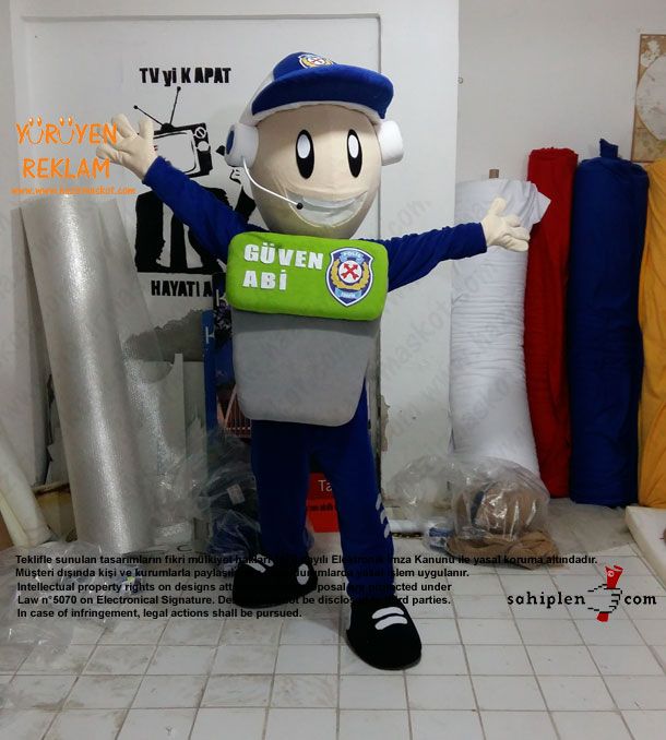 Polis Maskot / Güven Abi / Kanka Polis / Kırşehir Emniyet Müdürlüğü maskot kostümü