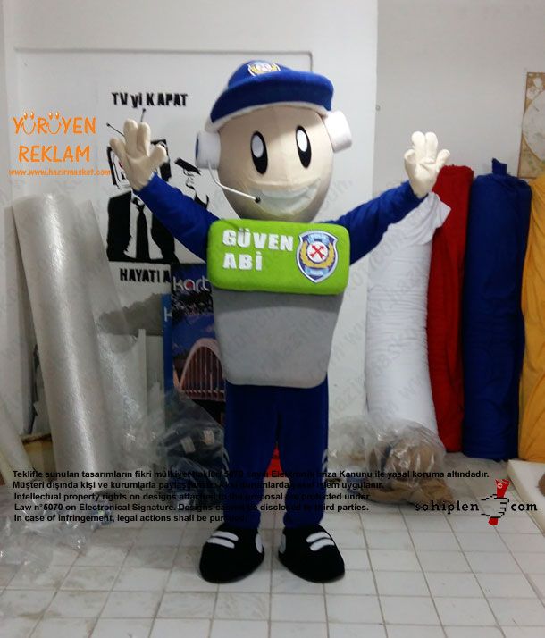 Polis Maskot / Güven Abi / Kanka Polis / Kırşehir Emniyet Müdürlüğü maskot kostümü
