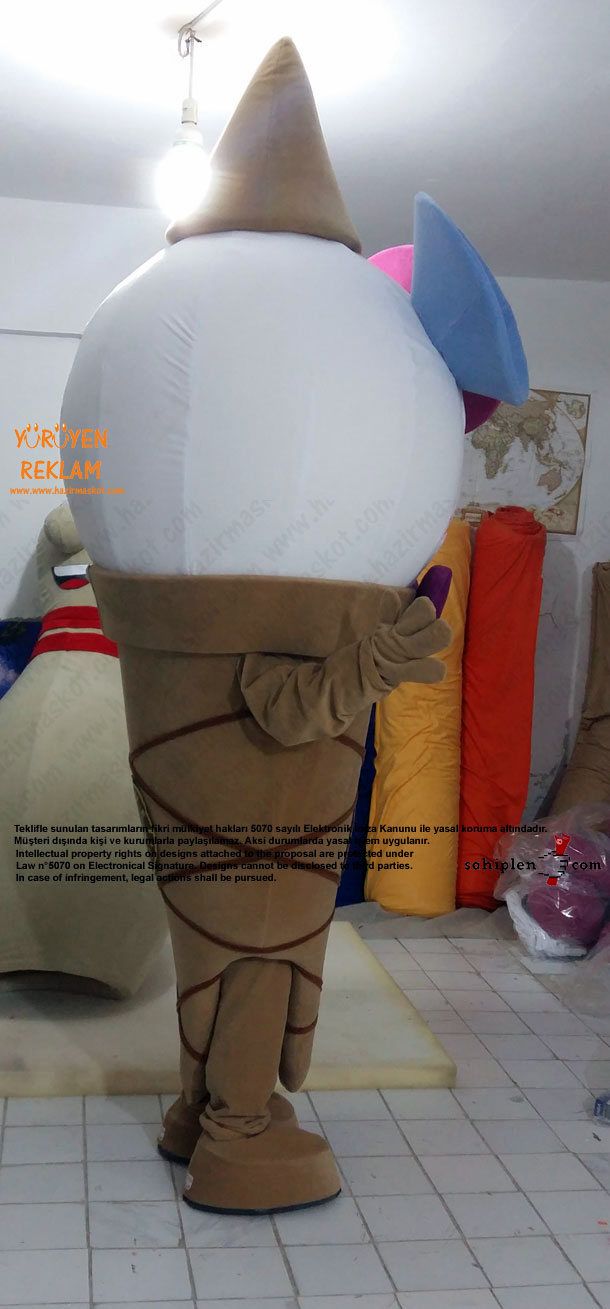 Dondurma Maskot Kostümü / Ice Cream Mascot Costume / Kahve Dünyası maskot kostümü
