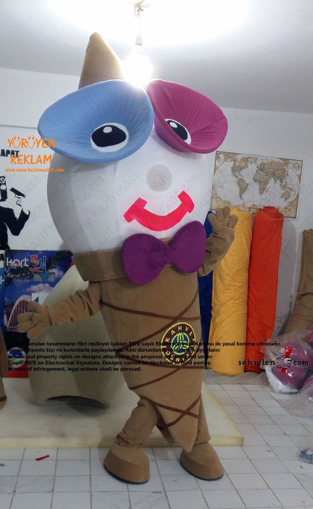 Dondurma Maskot Kostümü / Ice Cream Mascot Costume / Kahve Dünyası maskot kostümü
