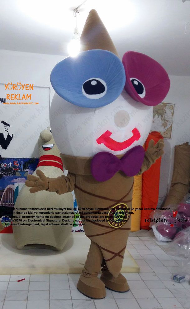 Dondurma Maskot Kostümü / Ice Cream Mascot Costume / Kahve Dünyası maskot kostümü