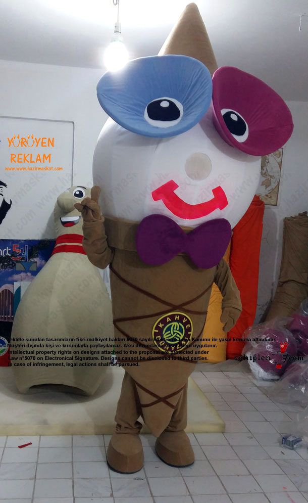 Dondurma Maskot Kostümü / Ice Cream Mascot Costume / Kahve Dünyası maskot kostümü