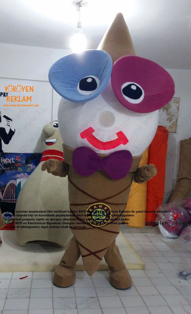 Dondurma Maskot Kostümü / Ice Cream Mascot Costume / Kahve Dünyası maskot kostümü