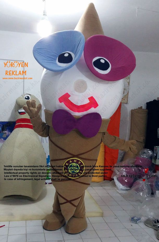 Dondurma Maskot Kostümü / Ice Cream Mascot Costume / Kahve Dünyası maskot kostümü