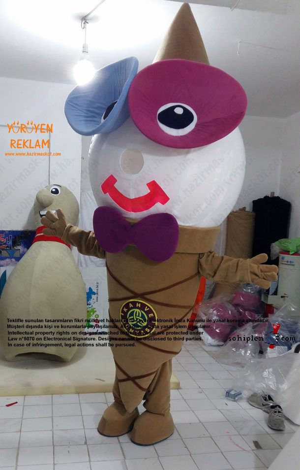 Dondurma Maskot Kostümü / Ice Cream Mascot Costume / Kahve Dünyası maskot kostümü