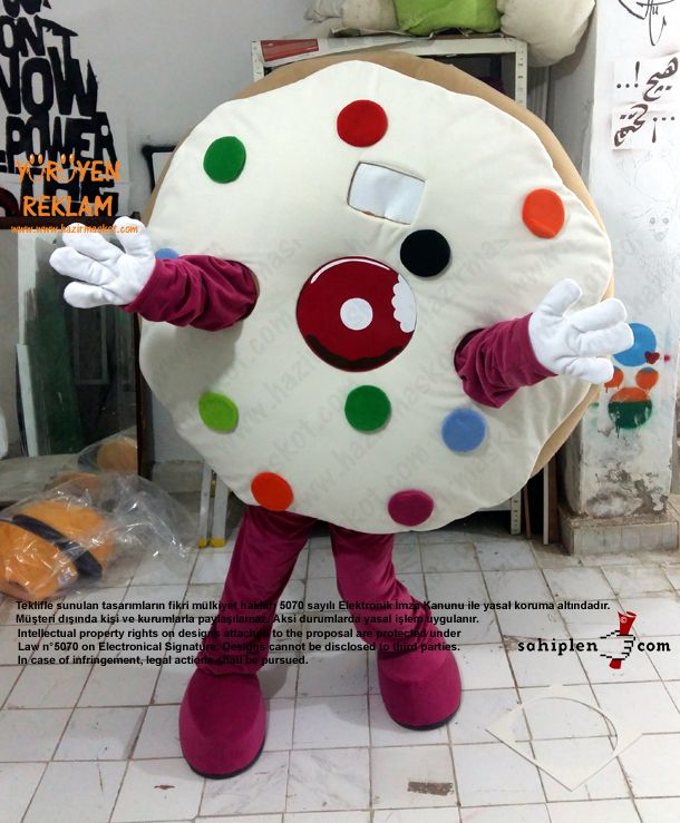 Almanya Happy Donazz Donut Maskot Kostüm maskot kostümü