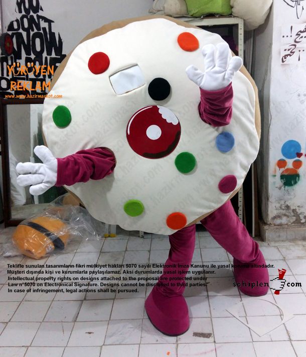 Almanya Happy Donazz Donut Maskot Kostüm maskot kostümü