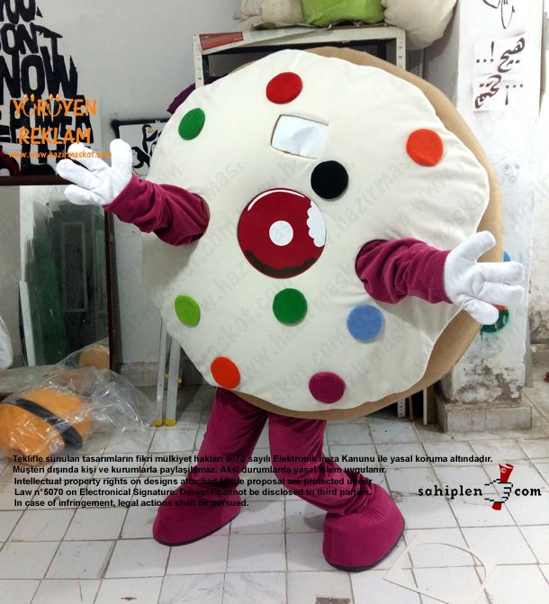 Almanya Happy Donazz Donut Maskot Kostüm maskot kostümü