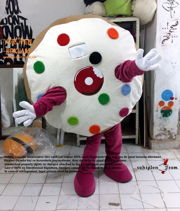 Almanya Happy Donazz Donut Maskot Kostüm maskot kostümü