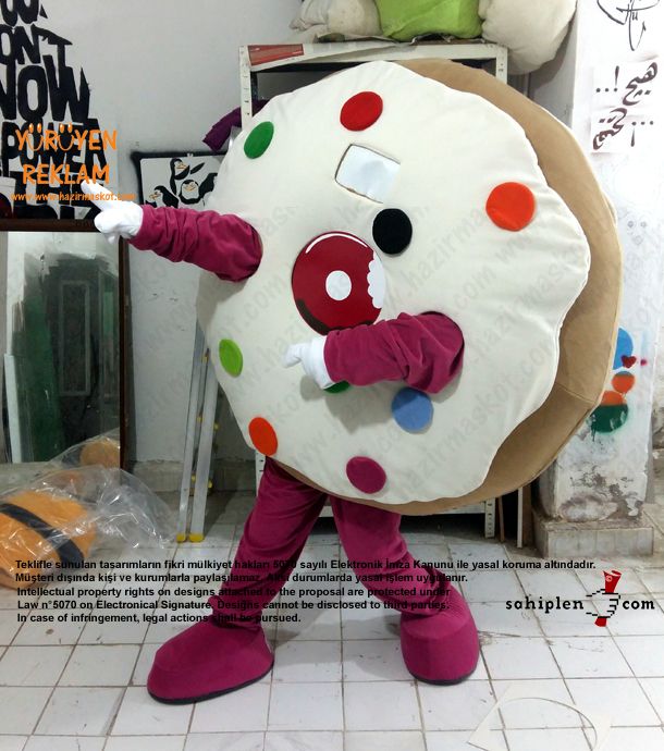 Almanya Happy Donazz Donut Maskot Kostüm maskot kostümü