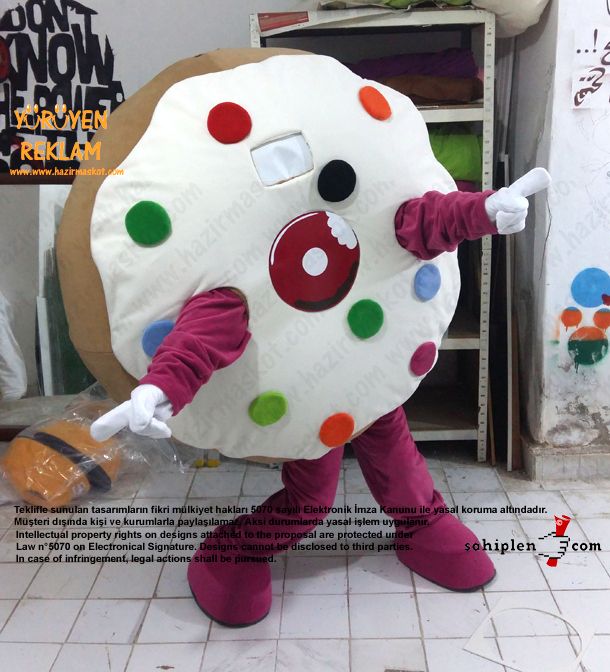 Almanya Happy Donazz Donut Maskot Kostüm maskot kostümü