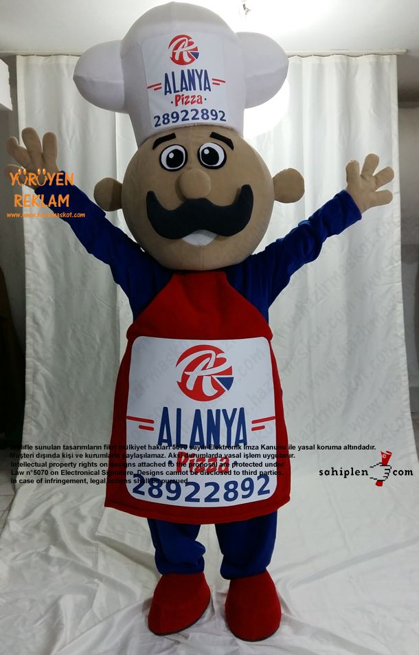 Pizza Ustası Maskot Kotümü / Alanya Pizza Danimarka maskot kostümü