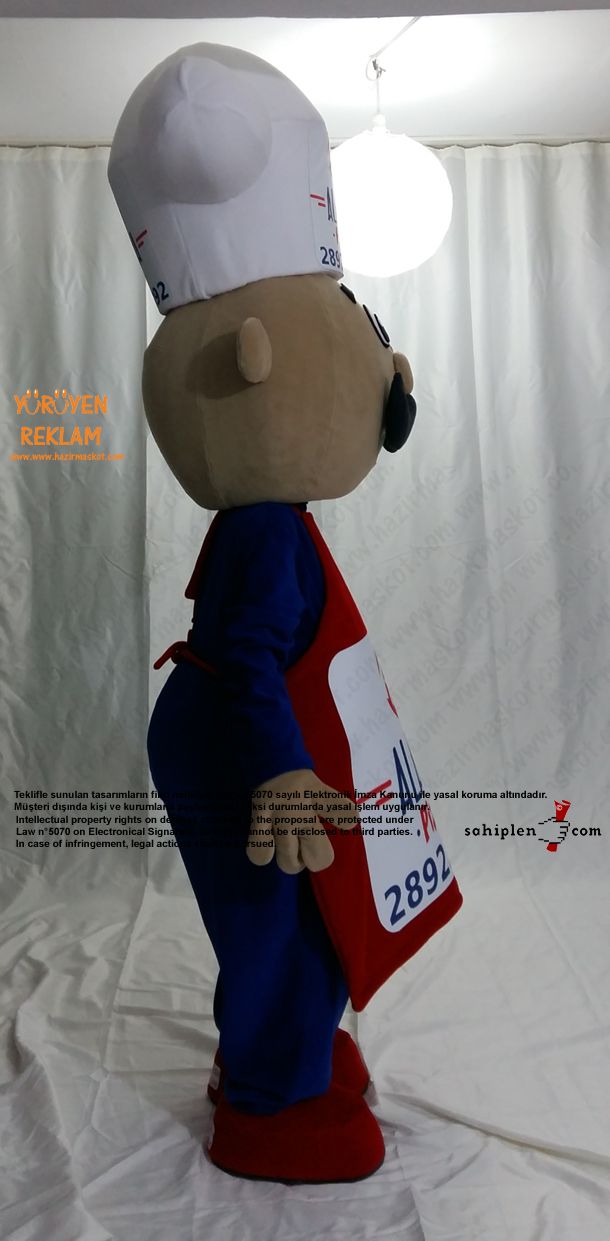 Pizza Ustası Maskot Kotümü / Alanya Pizza Danimarka maskot kostümü