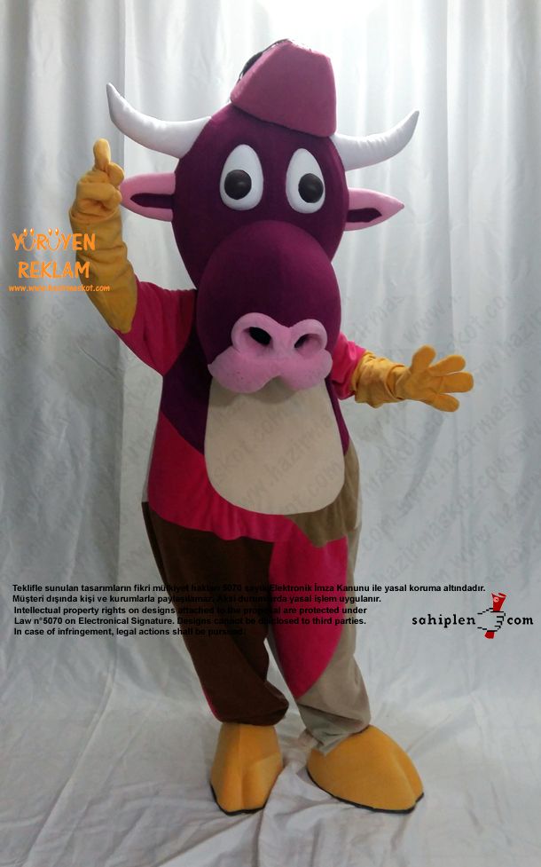 İnek Maskotu maskot kostümü