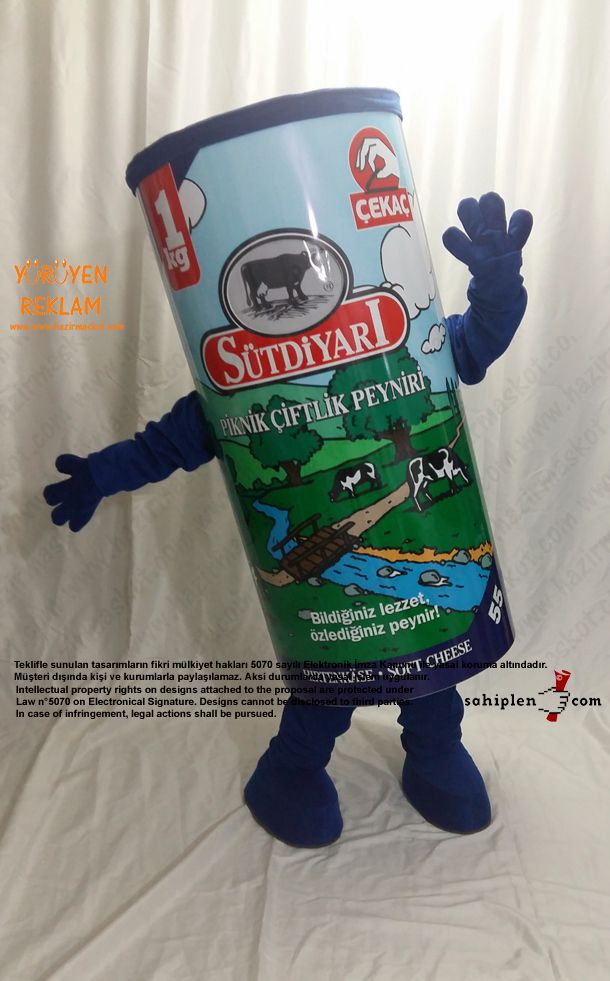 Peynir Kutusu Maskot kostümü / Süt Diyarı / Danimarka maskot kostümü