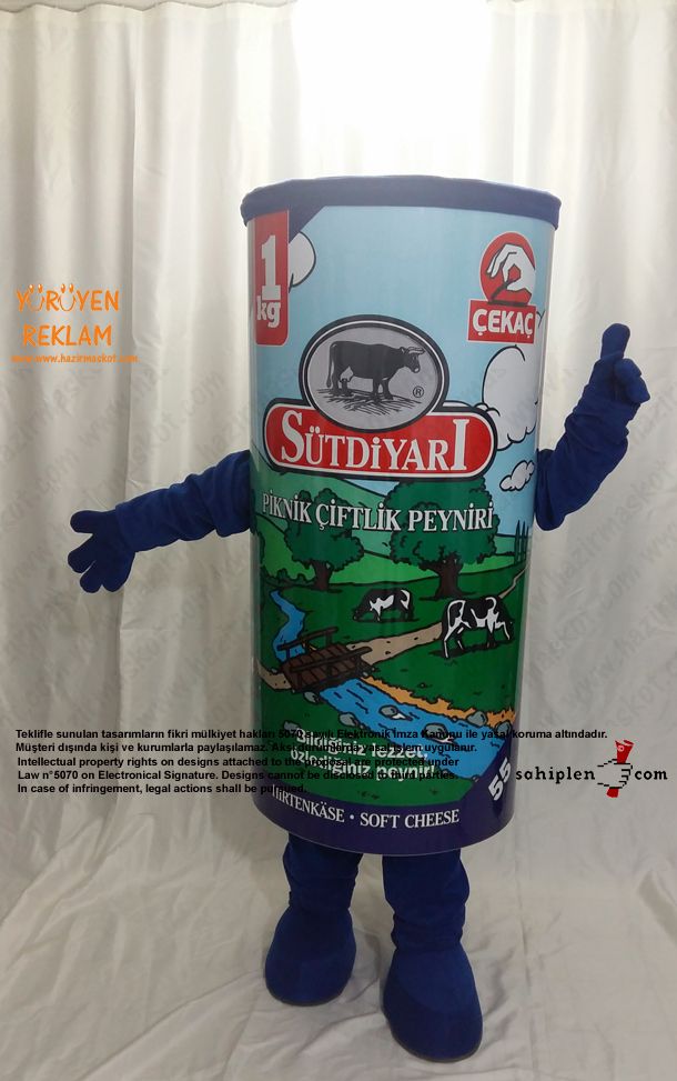 Peynir Kutusu Maskot kostümü / Süt Diyarı / Danimarka maskot kostümü