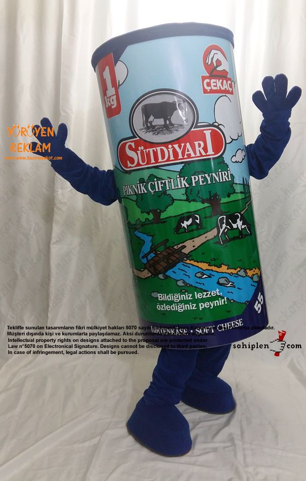 Peynir Kutusu Maskot kostümü / Süt Diyarı / Danimarka maskot kostümü