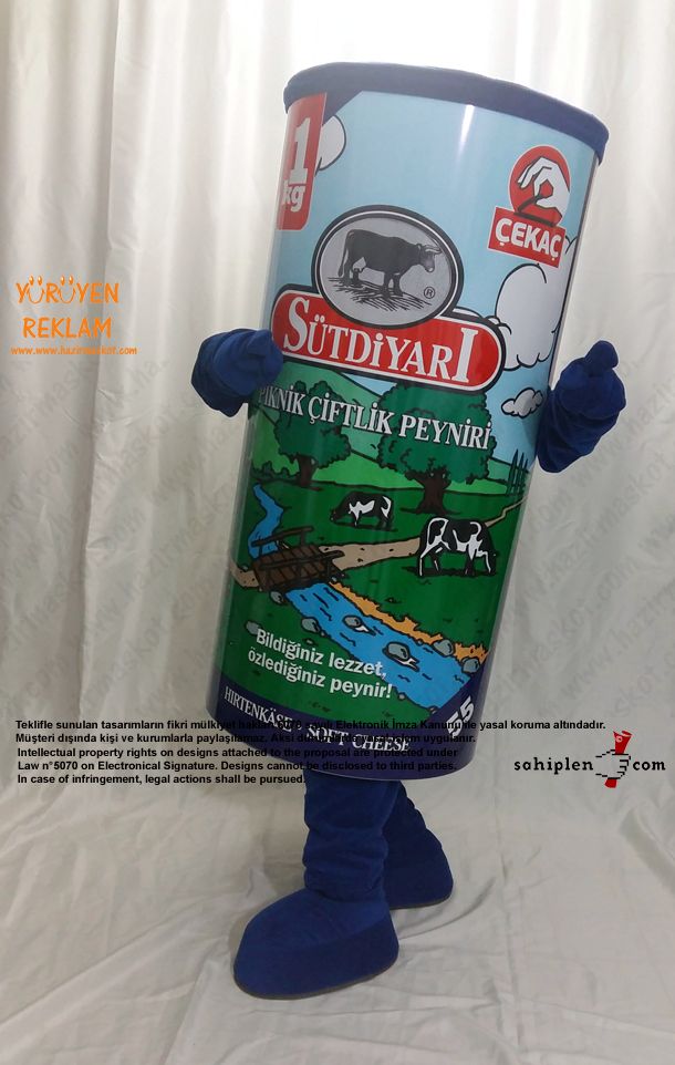 Peynir Kutusu Maskot kostümü / Süt Diyarı / Danimarka maskot kostümü