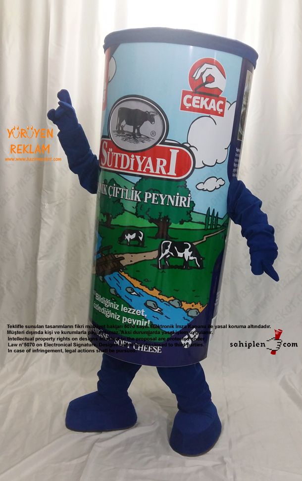 Peynir Kutusu Maskot kostümü / Süt Diyarı / Danimarka maskot kostümü
