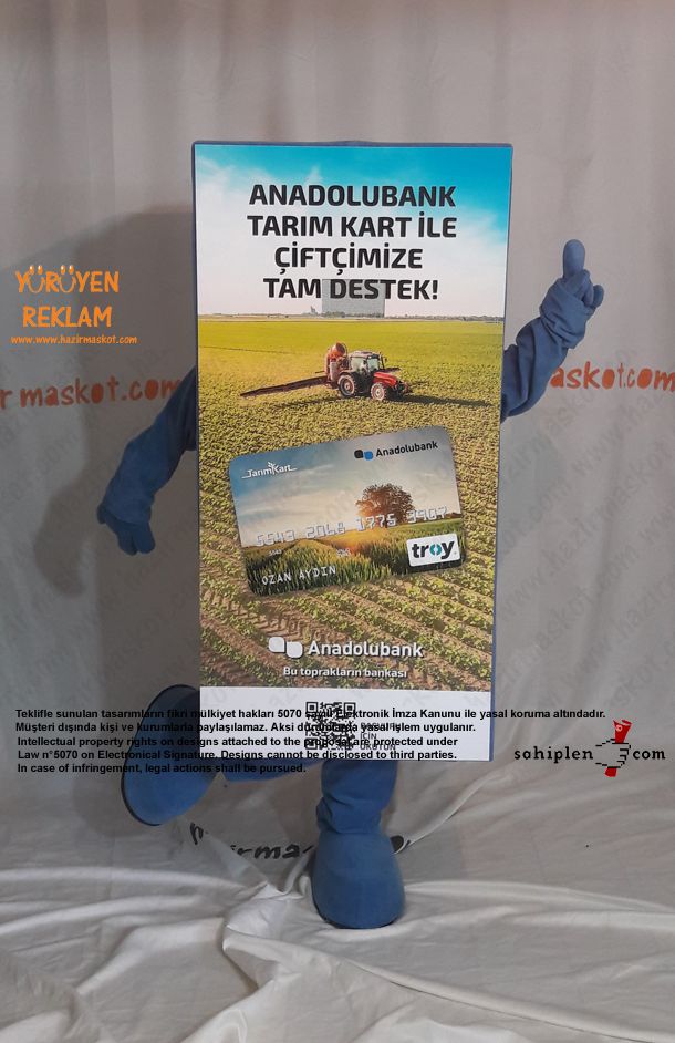 Anadolu Bank Çiftçi Kart Maskot Kostümü maskot kostümü