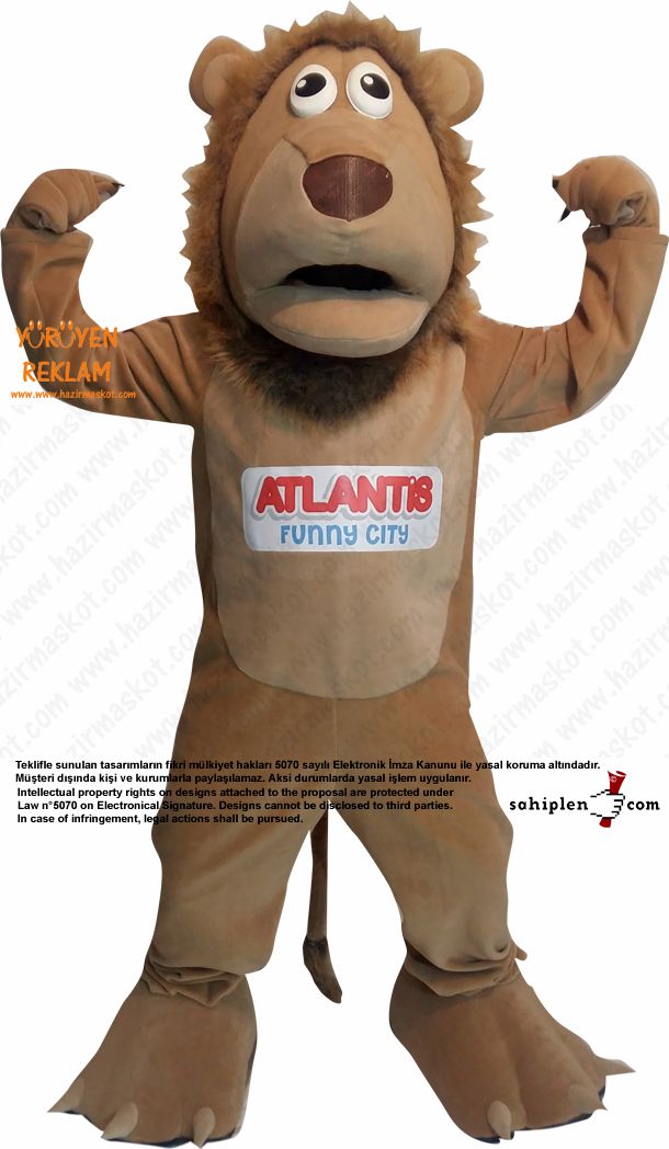 Aslan Maskot Kostümü / Atlantis Bowling / Form Spor / Evrensel Spor maskot kostümü