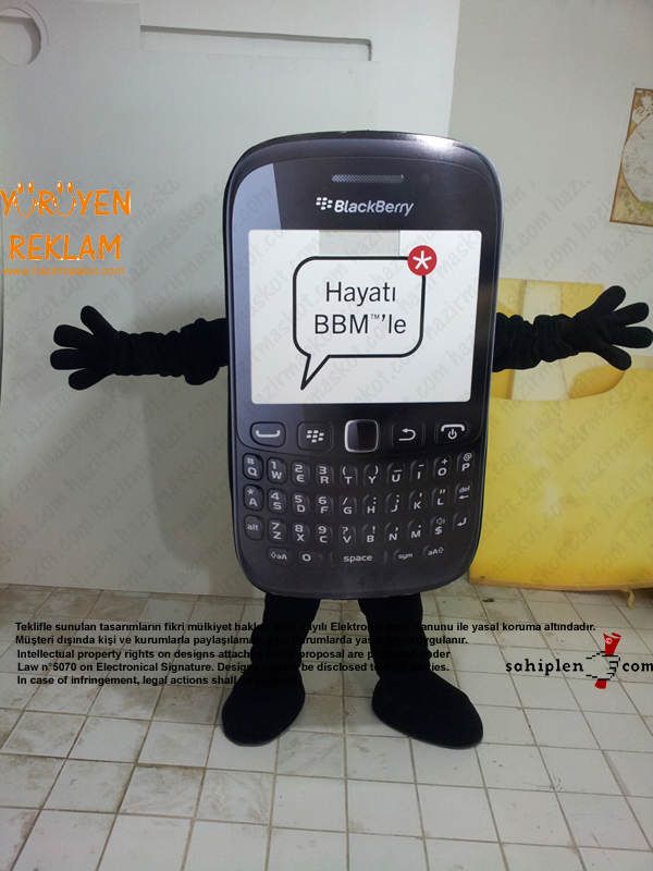 BlackBerry Telefon Maskot Kostümü maskot kostümü