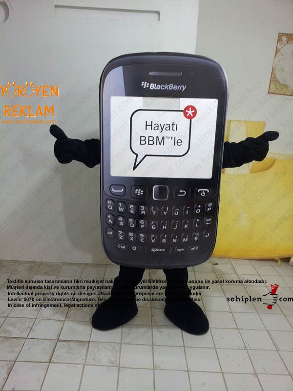 BlackBerry Telefon Maskot Kostümü maskot kostümü
