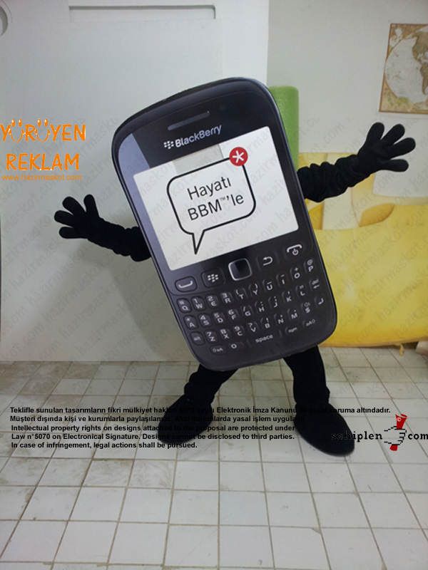 BlackBerry Telefon Maskot Kostümü maskot kostümü