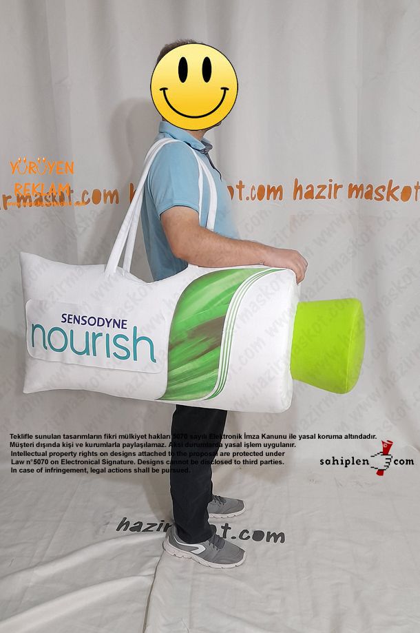 Sensodyne Nourish Diş Macunu Çanta maskot kostümü