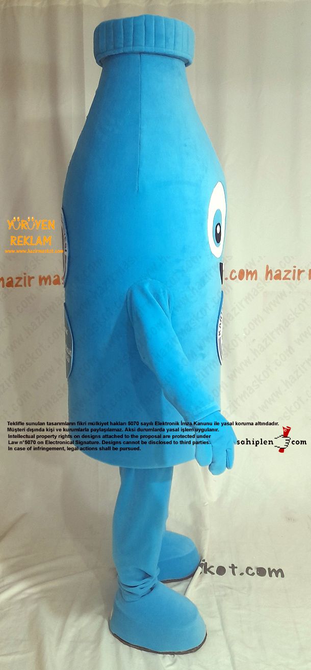 Pet Şişe Maskot Kostümü / Geri Dönüşüm Kartal Belediyesi maskot kostümü