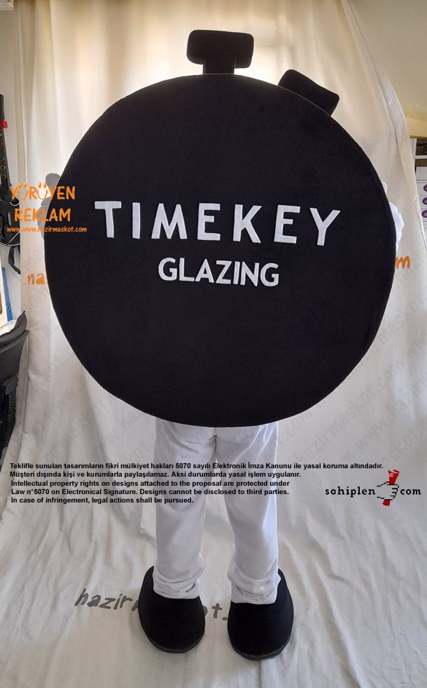 Saat Maskot / Clock Mascot Costume / Timekey Glazing maskot kostümü