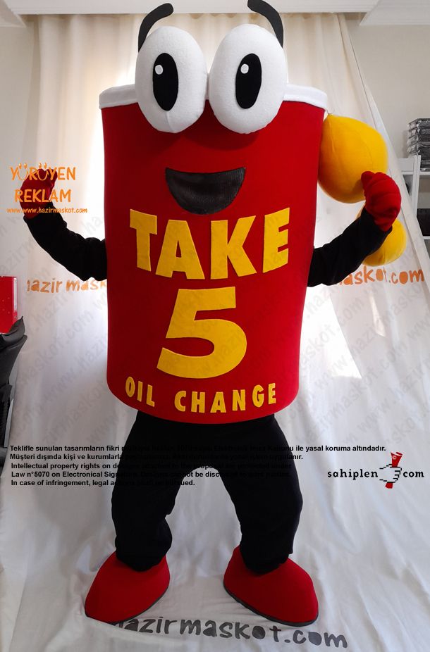 Take 5 Oil Change Mascot Costume / Teneke Bidon maskot kostümü