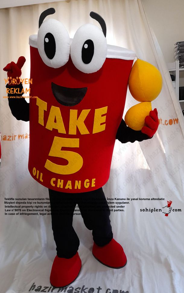 Take 5 Oil Change Mascot Costume / Teneke Bidon maskot kostümü