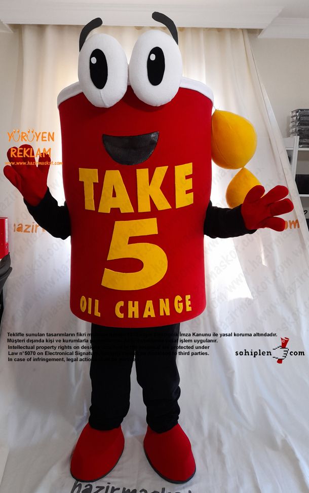 Take 5 Oil Change Mascot Costume / Teneke Bidon maskot kostümü