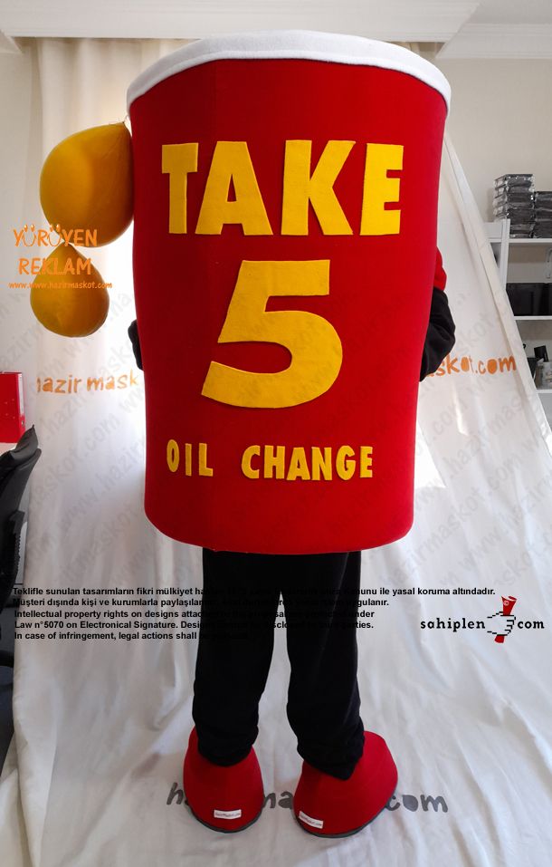 Take 5 Oil Change Mascot Costume / Teneke Bidon maskot kostümü