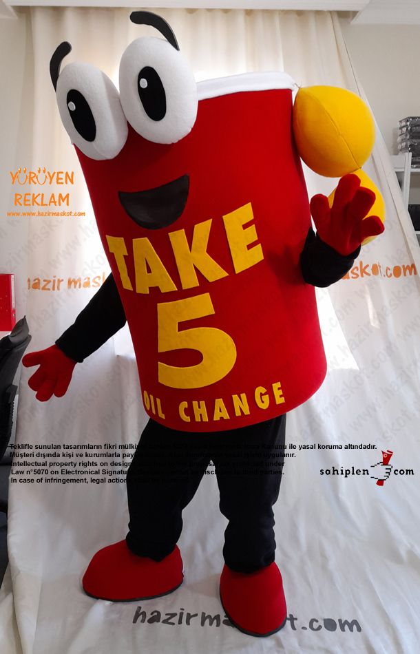 Take 5 Oil Change Mascot Costume / Teneke Bidon maskot kostümü