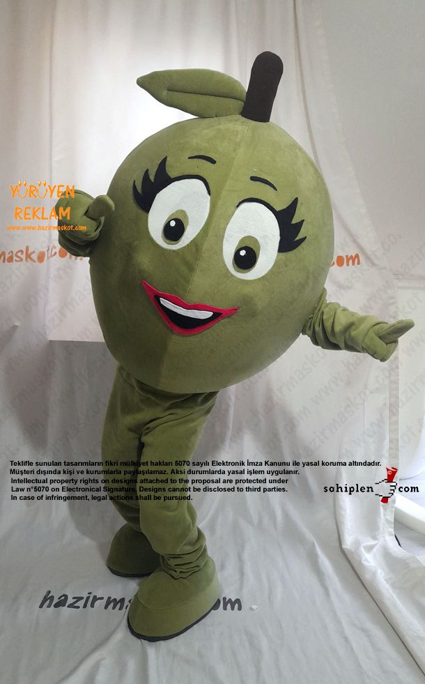 Yeşil Zeytin Maskot Kostümü / Edremit maskot kostümü