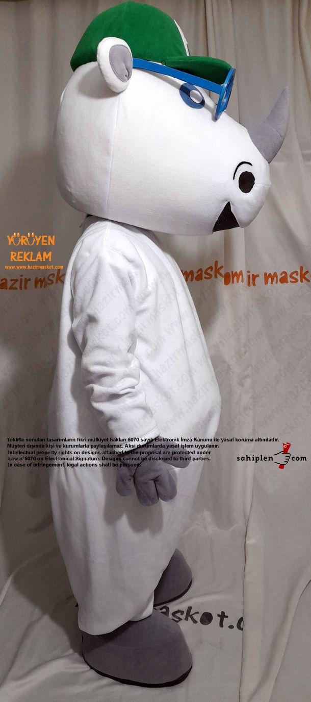 Gergedan Alfie Maskot Kostümü / Alfie Sees Love Mascot Costume maskot kostümü