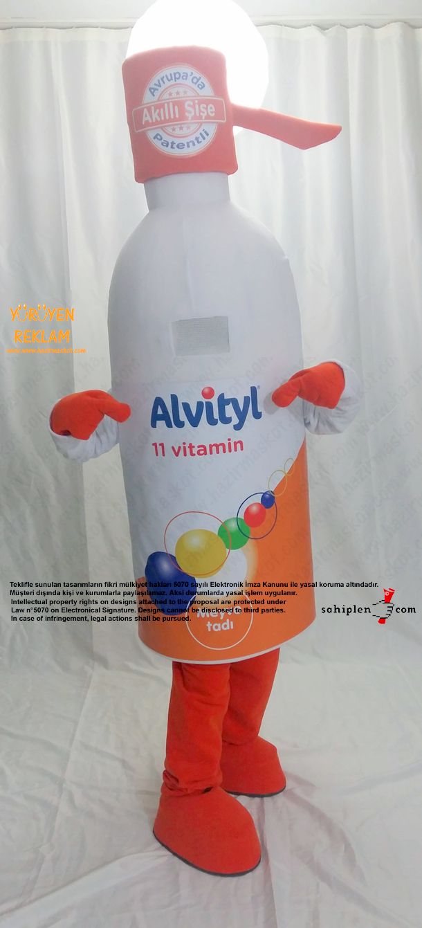 Altivty Vitamin Şişe Maskotu / Viva maskot kostümü