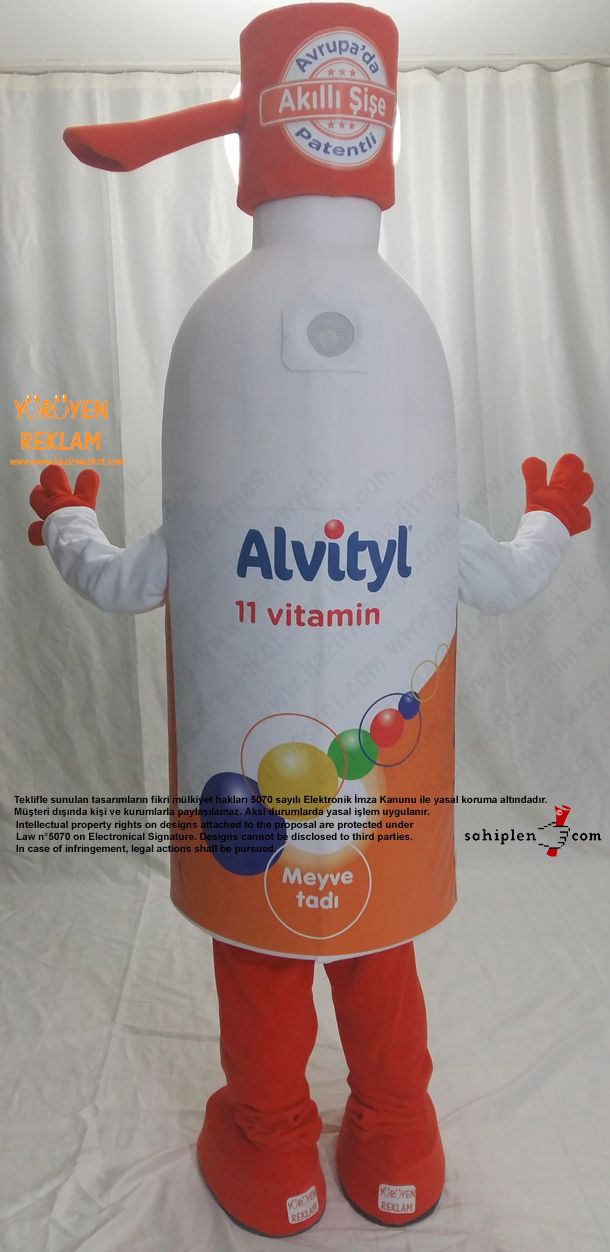 Altivty Vitamin Şişe Maskotu / Viva maskot kostümü