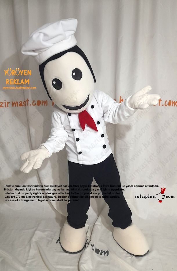 Aşçı Maskot Kostümü / Aşçıbaşı maskot kostümü