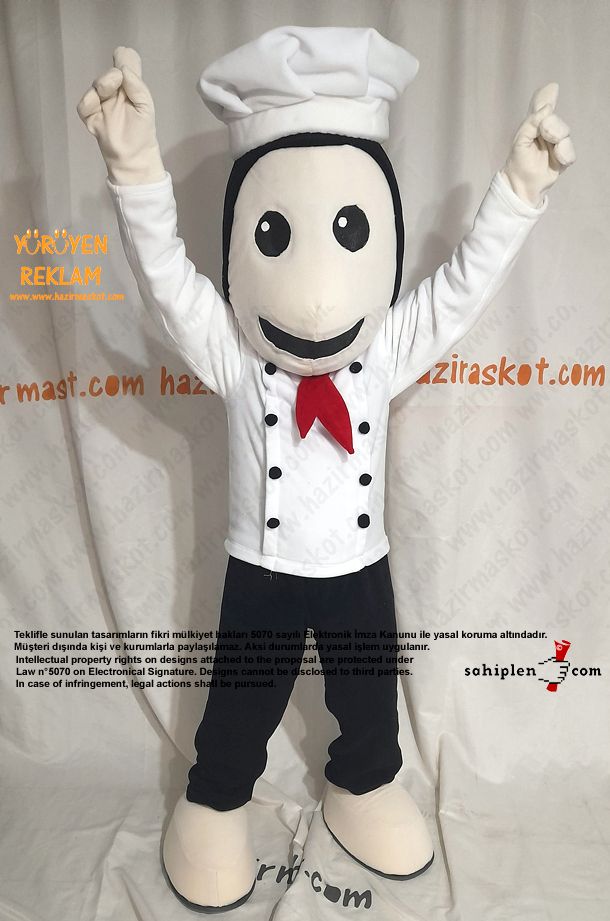 Aşçı Maskot Kostümü / Aşçıbaşı maskot kostümü