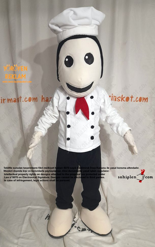 Aşçı Maskot Kostümü / Aşçıbaşı maskot kostümü